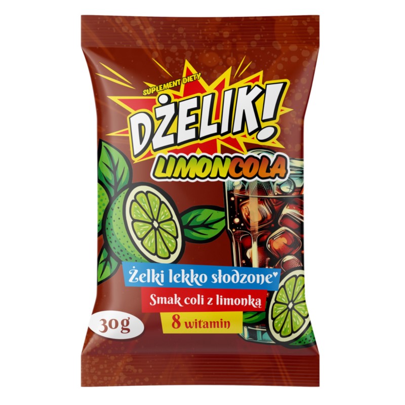Dżelik! LIMONCOLA Żelki lekko słodzoone cola Dżelik! LIMONCOLA Żelki lekko słodzoone cola
