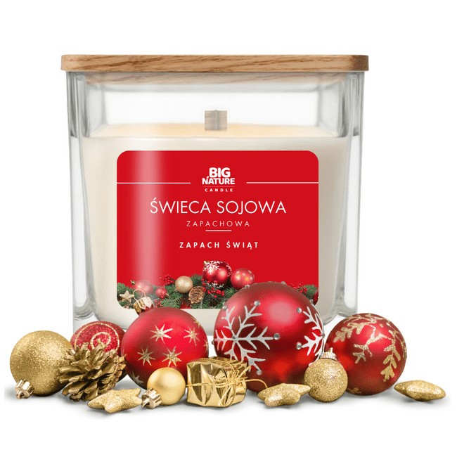 Big Nature Świeca Sojowa ZAPACH ŚWIĄT 205 g