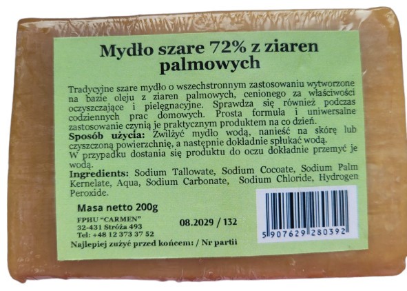 Carmen Mydło Szare Z Dodatk. Oleju Palmowego 200 G Carmen Mydło Szare Z Dodatk. Oleju Palmowego 200 G