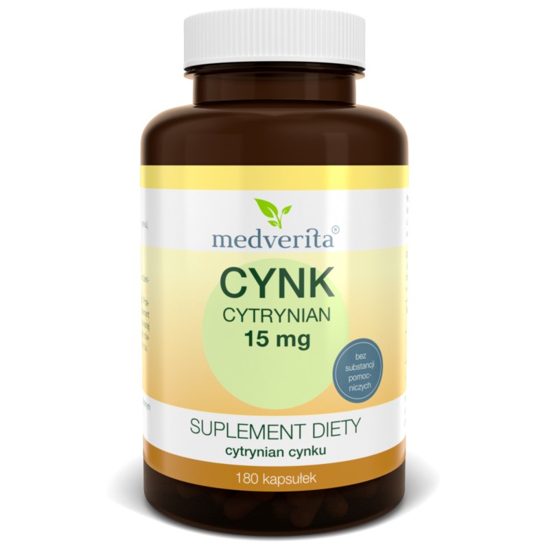 Medverita Cynk cytrynian 15 mg 180 K