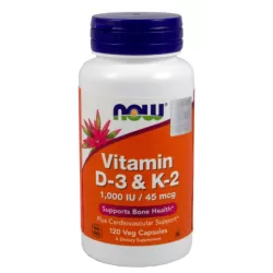 NOW FOODS WITAMINA D3+K2 120K