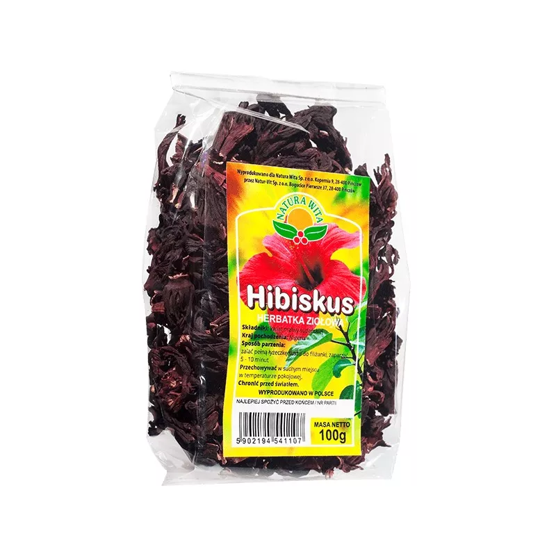 NATURA WITA HERBATA ZIOŁOWA HIBISKUS 100G