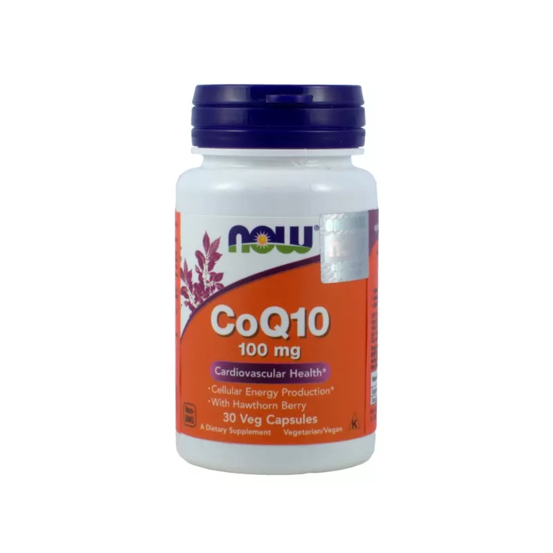 NOW FOODS KOENZYM Q10 100MG+GŁÓG 30 K