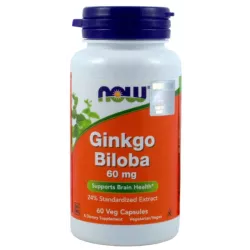 NOW FOODS GINKGO BILOBA 60MG, 60K