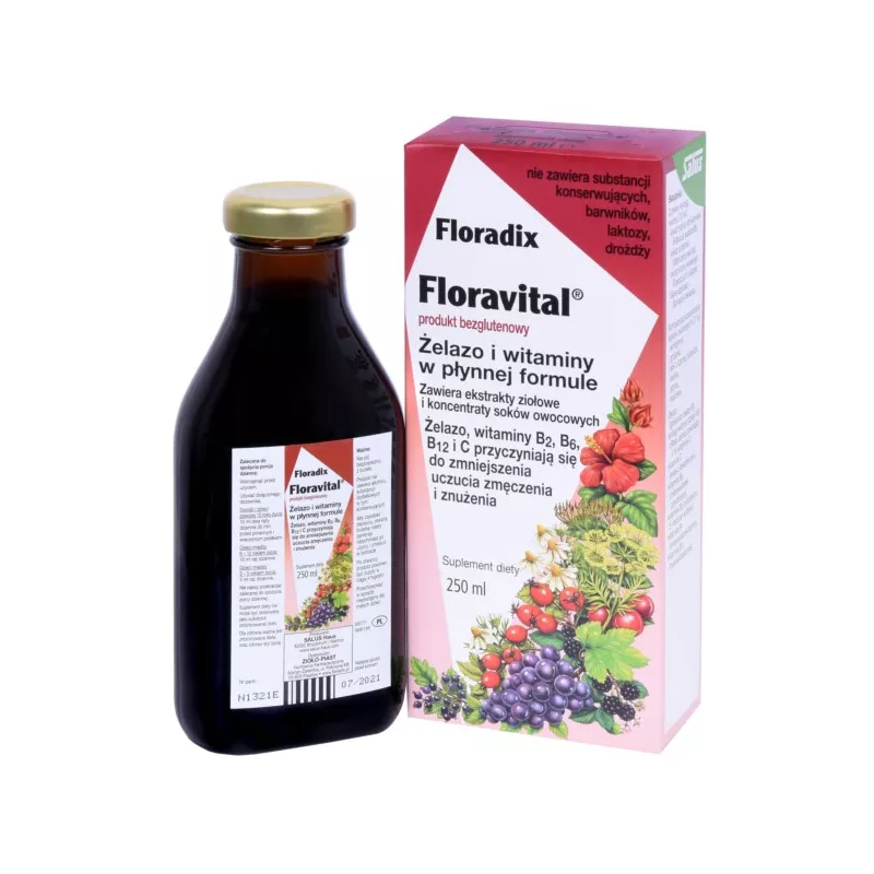 ZIOŁO-PIAST FLORADIX ŻELAZO BEZGLUTENOWE 250ML