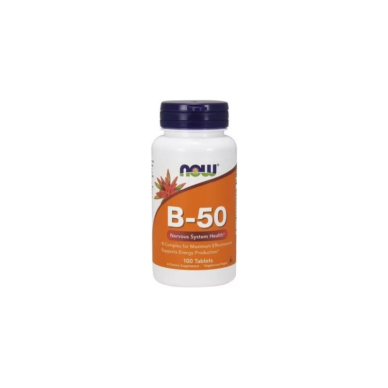 NOW FOODS B-50 KOMPLEKS WITAMIN B 100 TABL. NOW FOODS B-50 KOMPLEKS WITAMIN B 100 TABL.