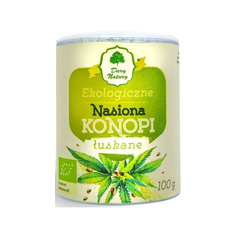 DARY NATURY NASIONA KONOPI ŁUSKANE EKO 100G DARY NATURY NASIONA KONOPI ŁUSKANE EKO 100G