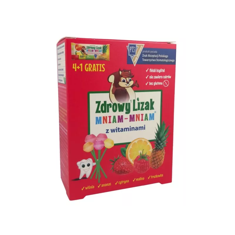 ZDROWY LIZAK MNIAM MNIAM Z WITAMINAMI OWOCOWY 4+1