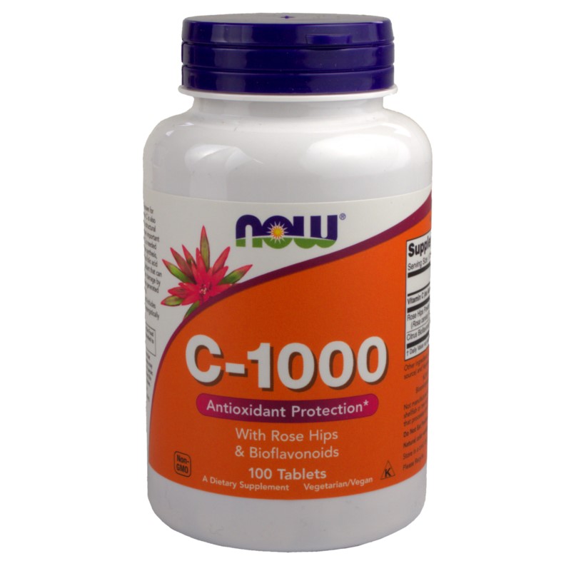 NOW FOODS WITAMINA C1000  RÓŻA Z BIOFLAWONOIDY100T