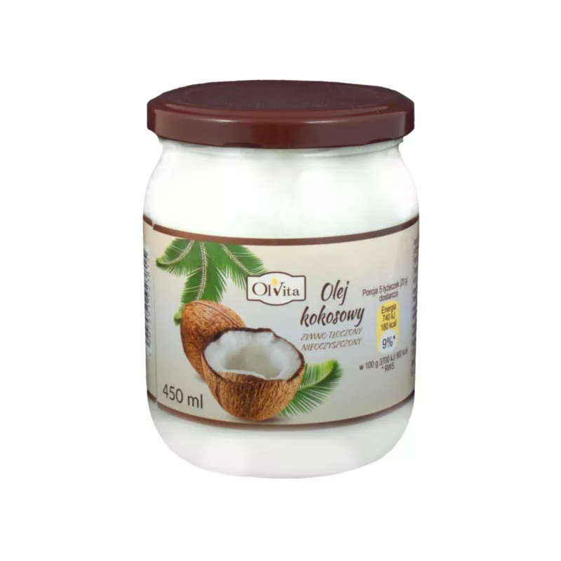 OLVITA OLEJ KOKOSOWY ZIMNOTŁOCZONY 450 ML OLVITA OLEJ KOKOSOWY ZIMNOTŁOCZONY 450 ML