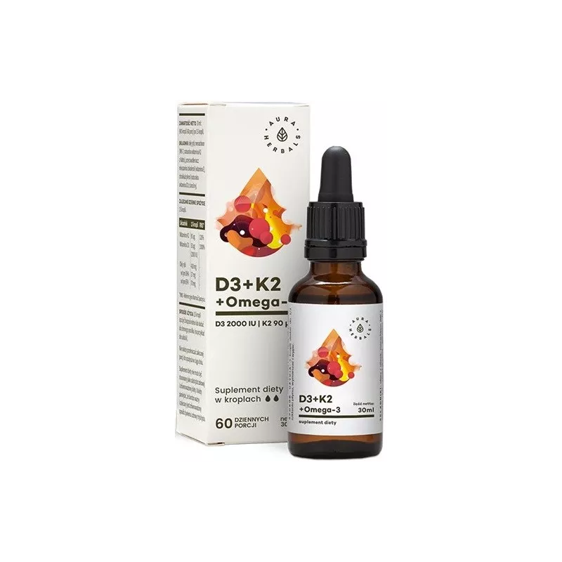 AURA HERBALS WITAMINA D3 + K2 + OMEGA-3  30ML