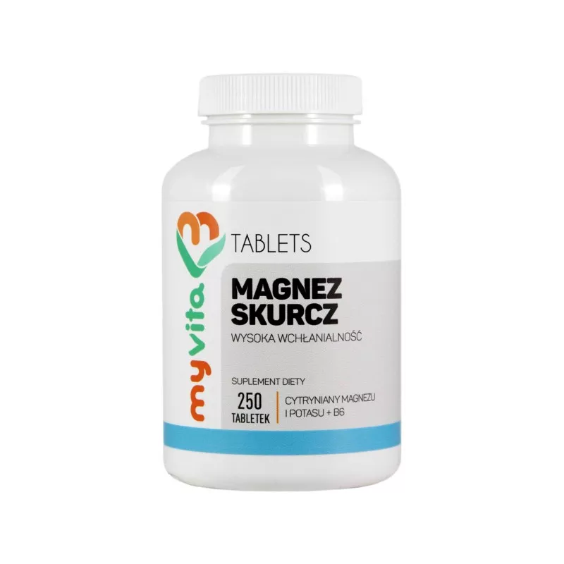 MYVITA MAGNEZ SKURCZ MAGNEZ+POTAS+B6 250 TABL. MYVITA MAGNEZ SKURCZ MAGNEZ+POTAS+B6 250 TABL.