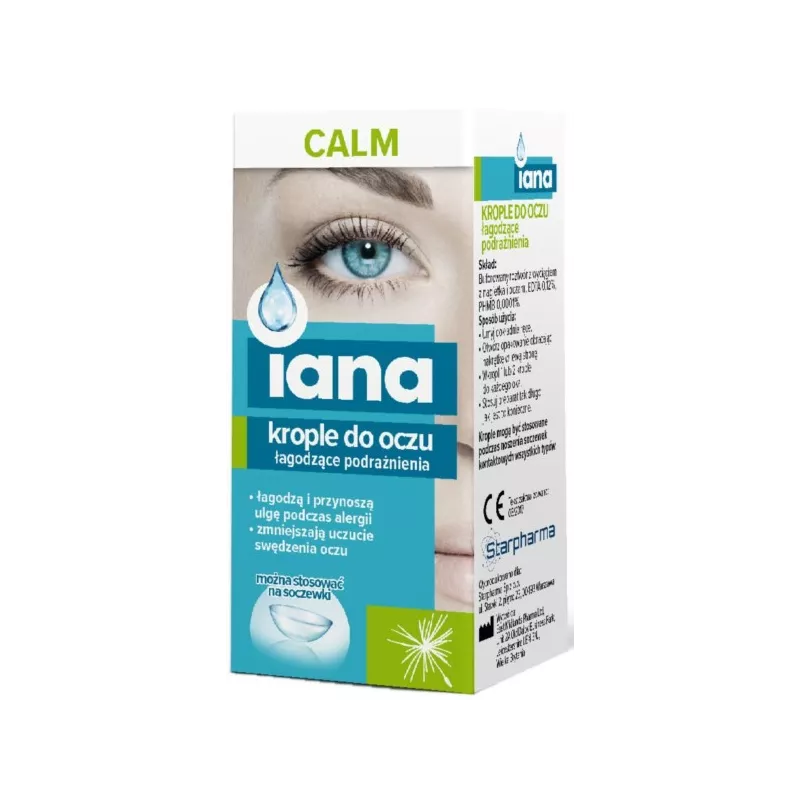 IANA ŁAGODZĄCE KROPLE DO OCZU CALM 10ML IANA ŁAGODZĄCE KROPLE DO OCZU CALM 10ML