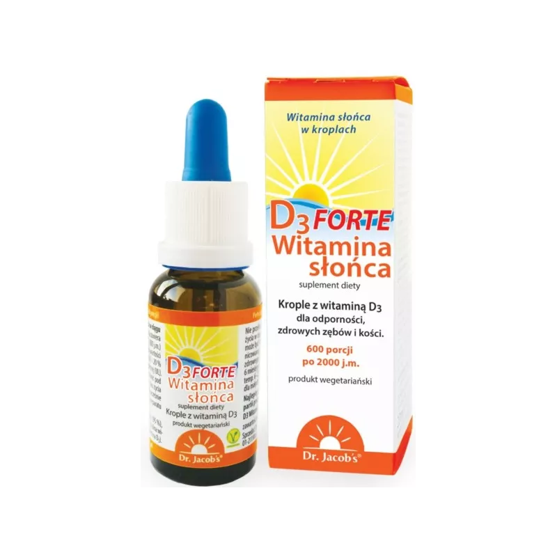 DR JACOB'S WITAMINA D3 FORTE WITAMINA SŁOŃCA 20ML DR JACOB'S WITAMINA D3 FORTE WITAMINA SŁOŃCA 20ML