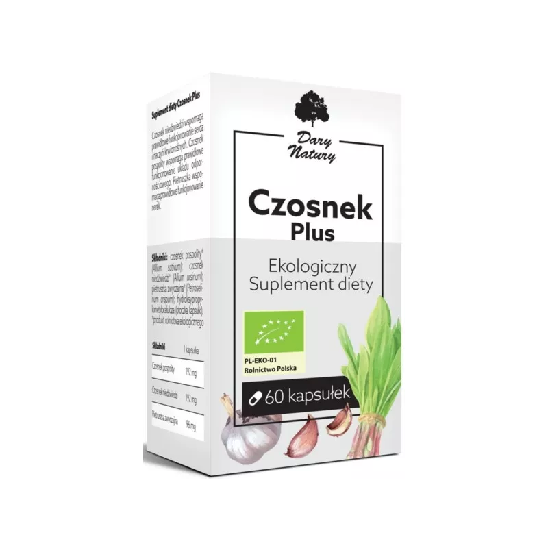 DARY NATURY CZOSNEK PLUS EKO 60 KAPS. DARY NATURY CZOSNEK PLUS EKO 60 KAPS.
