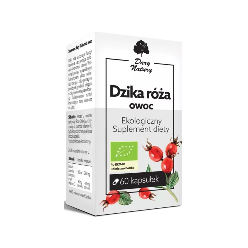 DARY NATURY DZIKA RÓŻA OWOC EKO 60 KAPS. DARY NATURY DZIKA RÓŻA OWOC EKO 60 KAPS.
