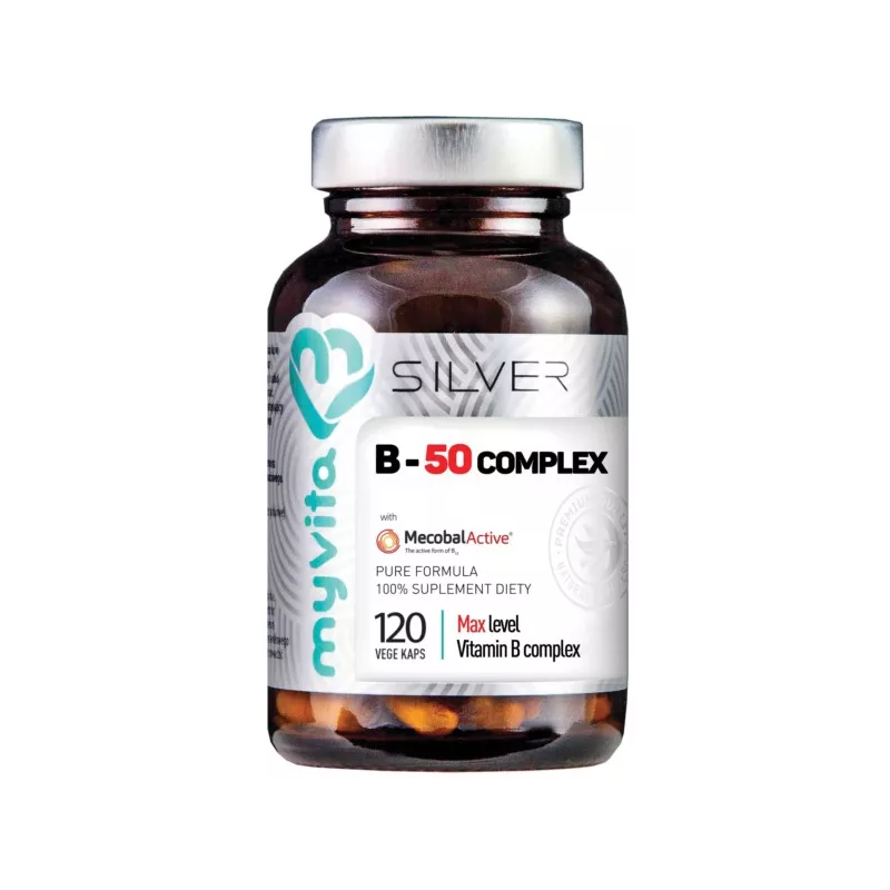 MYVITA SILVER WITAMINA B-50 COMPLEX 120 KAPS. MYVITA SILVER WITAMINA B-50 COMPLEX 120 KAPS.