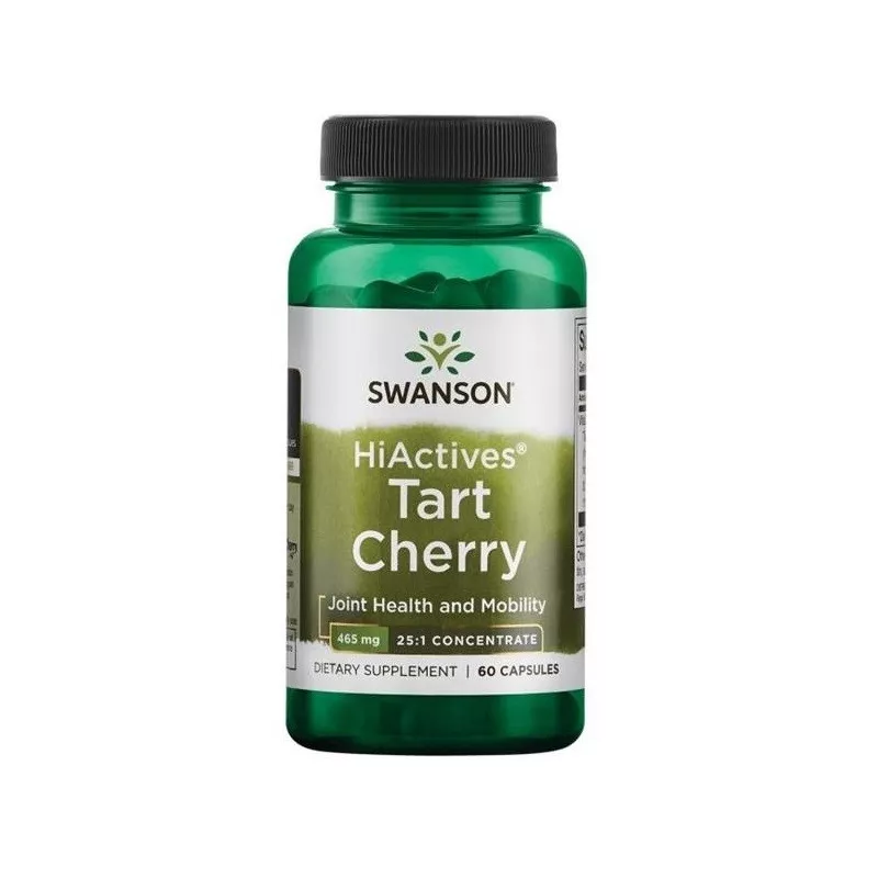 Swanson Hiactives Tart Cherry 465Mg/60 Kaps. Swanson Hiactives Tart Cherry 465Mg/60 Kaps.