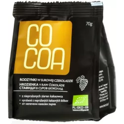 Cocoa Rodzynki w surowej czekoladzie BIO 70g Cocoa Rodzynki w surowej czekoladzie BIO 70g