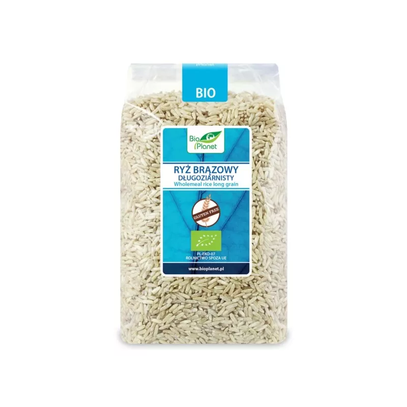 BIO PLANET Ryż brązowy długoziarnisty BIO 1kg BIO PLANET Ryż brązowy długoziarnisty BIO 1kg