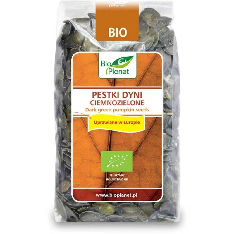 BIO PLANET Pestki dyni ciemnozielone u.w EBIO 350g BIO PLANET Pestki dyni ciemnozielone u.w EBIO 350g