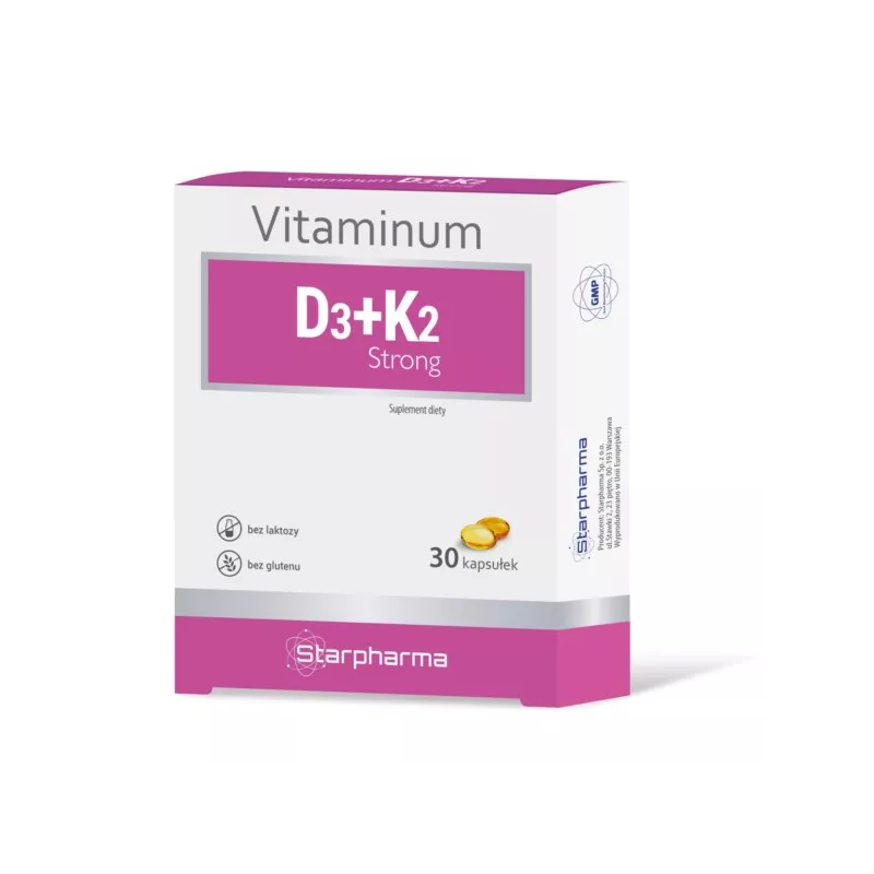 Starpharma Vitaminum D3+ K2 Strong 30 kapsułek Starpharma Vitaminum D3+ K2 Strong 30 kapsułek