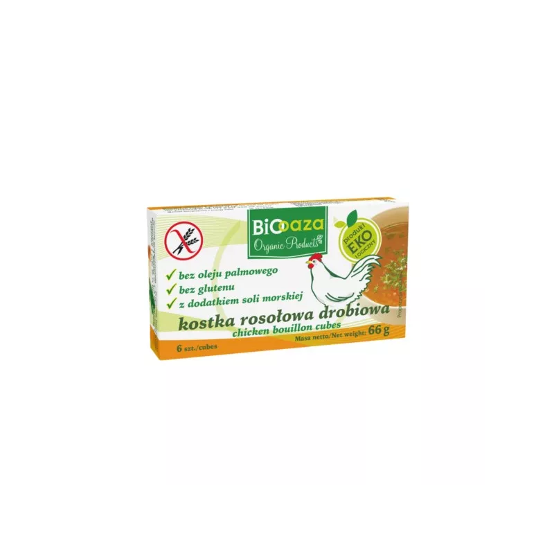 BioOaza Bulion drobiowy, Kostka rosołowa 66g BIO