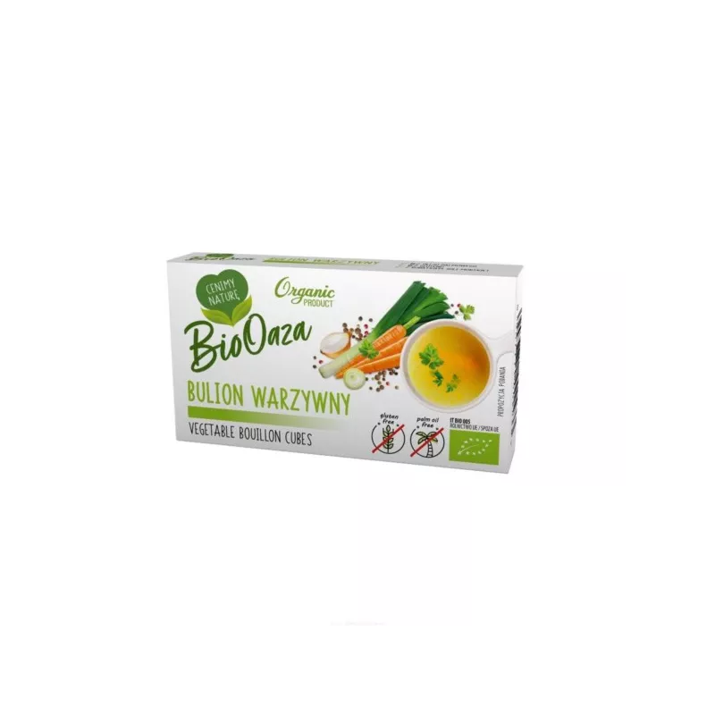 BioOaza Bulion warzywny, Kostka rosołowa 66g BIO BioOaza Bulion warzywny, Kostka rosołowa 66g BIO