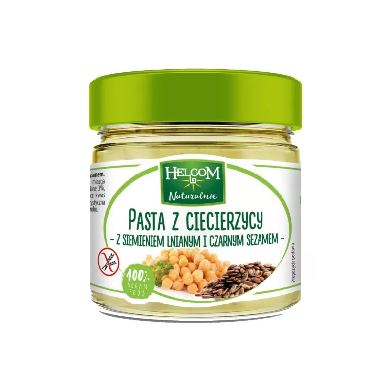Helcom Pasta z ciecierzycy z siemieniem i sezamem Helcom Pasta z ciecierzycy z siemieniem i sezamem