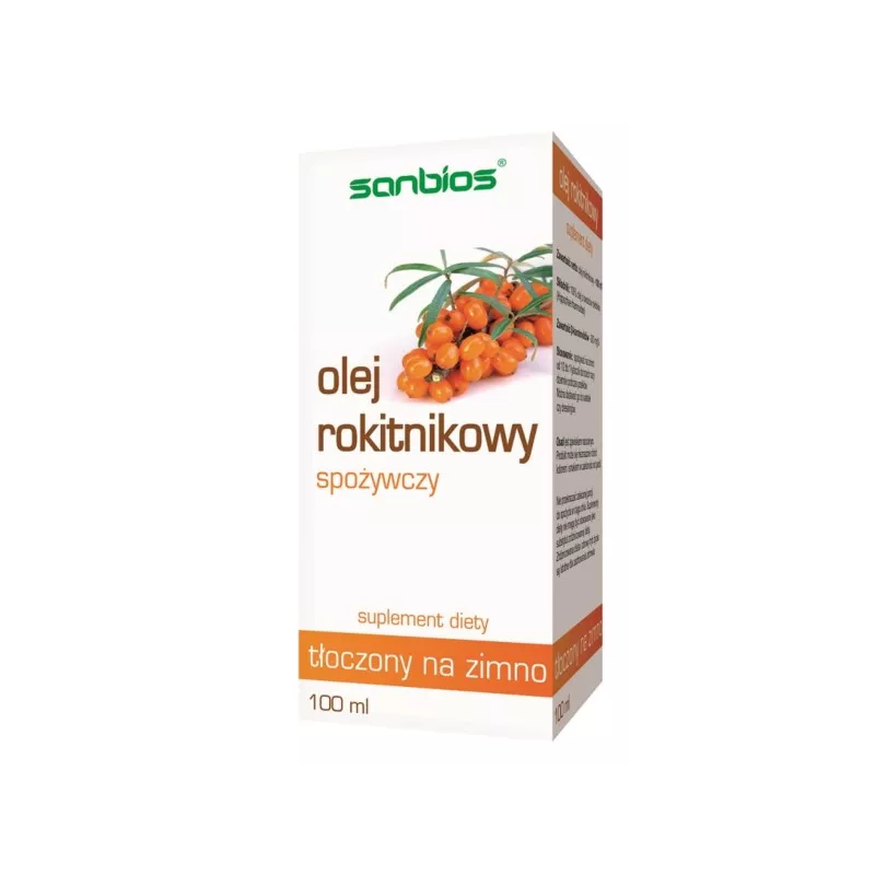 Sanbios Olej Rokitnikowy tłoczony na zimno 100ml Sanbios Olej Rokitnikowy tłoczony na zimno 100ml