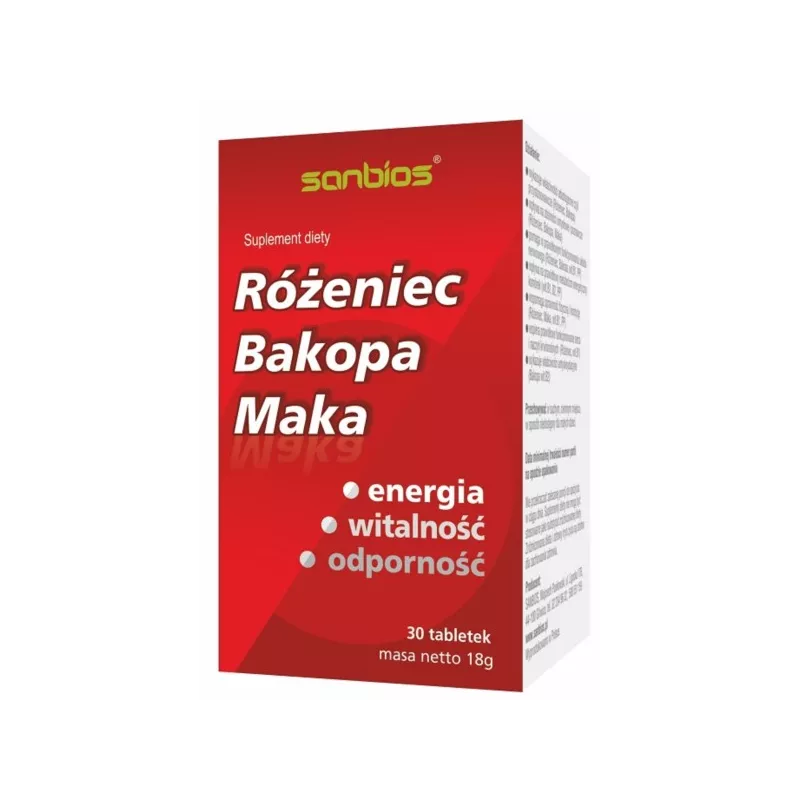 Sanbios Różeniec Bacopa Maka 30 tabletek