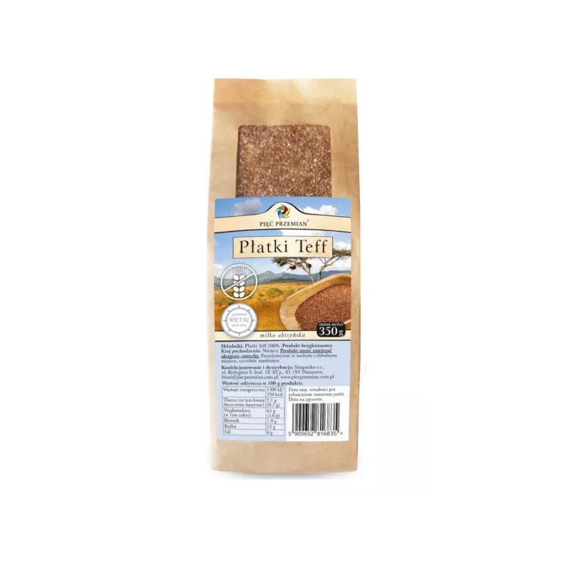 Pięć Przemian Płatki TEFF bezglutenowe 350g