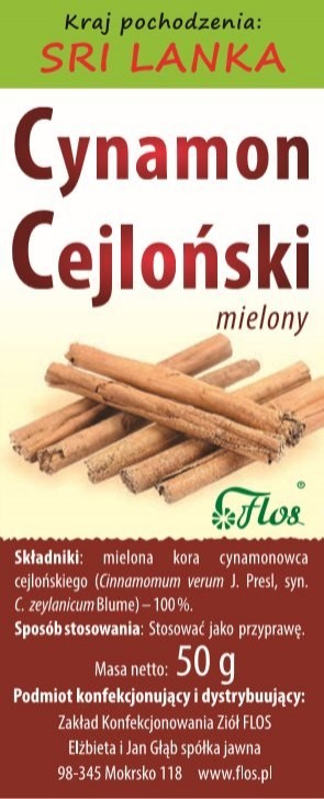 FLOS CYNAMON CEJLOŃSKI MIELONY 50G FLOS CYNAMON CEJLOŃSKI MIELONY 50G